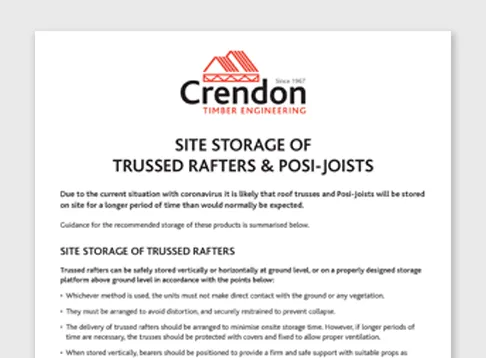 site_storage_posi-joists Crendon branded measuring tape sat on timber in a outdoor storage area
